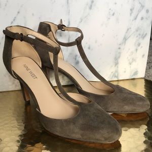 Nine West Olive Green Suede Heels